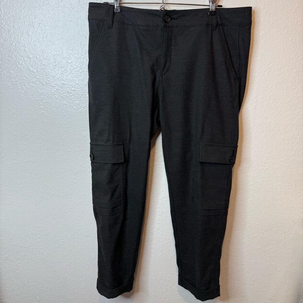 Joie Cargo Cropped and Cuffed Capris Dark Heather Gray Size 10